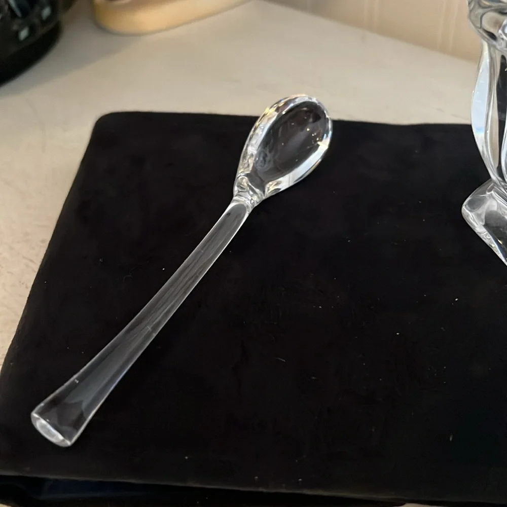 Baccarat crystal jam jar lid & spoon
